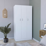 Ohio 3-Door Armoire Wardrobe with Drawers and Shelves White