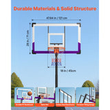 Portable Basketball Stand, 10 ft Height Adjustment Basketball Hoop & Goal