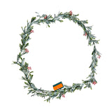 6.6Ft Christmas Garland with Vines Berries Olive Leaves and Light String