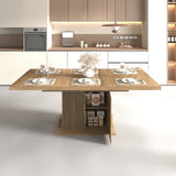 Engineered Wood Dining Table with Storage Black Brown 79"