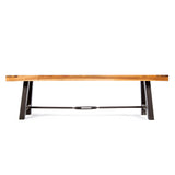 Acacia Wood Outdoor Dining Bench, Patio Backless Bench
