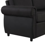Linen Loveseat Sleeper Black 58"