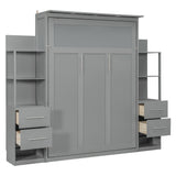 Full Engineered Wood Murphy Bed Gray