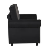 Linen Loveseat Sleeper Black 58"