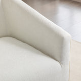 Swivel Barrel Armchair - Chenille Upholstered - Round Metal Base