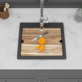 Quartz Bar Sink - 21" x 20" x 9-5/8" Black granite composite Workstation