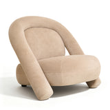 Fabric Accent Chair Beige Coffee