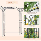 Outsunny 82'' Decorative Metal Garden Trellis Arch with Durable Steel Tubing & E