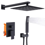 Matte Black Wall Mounted Shower System with 10" Rainfall Head