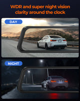 M4 3CH Mirror Dash Cam 1080P 60fps 12 Inch IPS Touchscreen