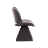 Metal Accent Chair Swivel Dark Brown