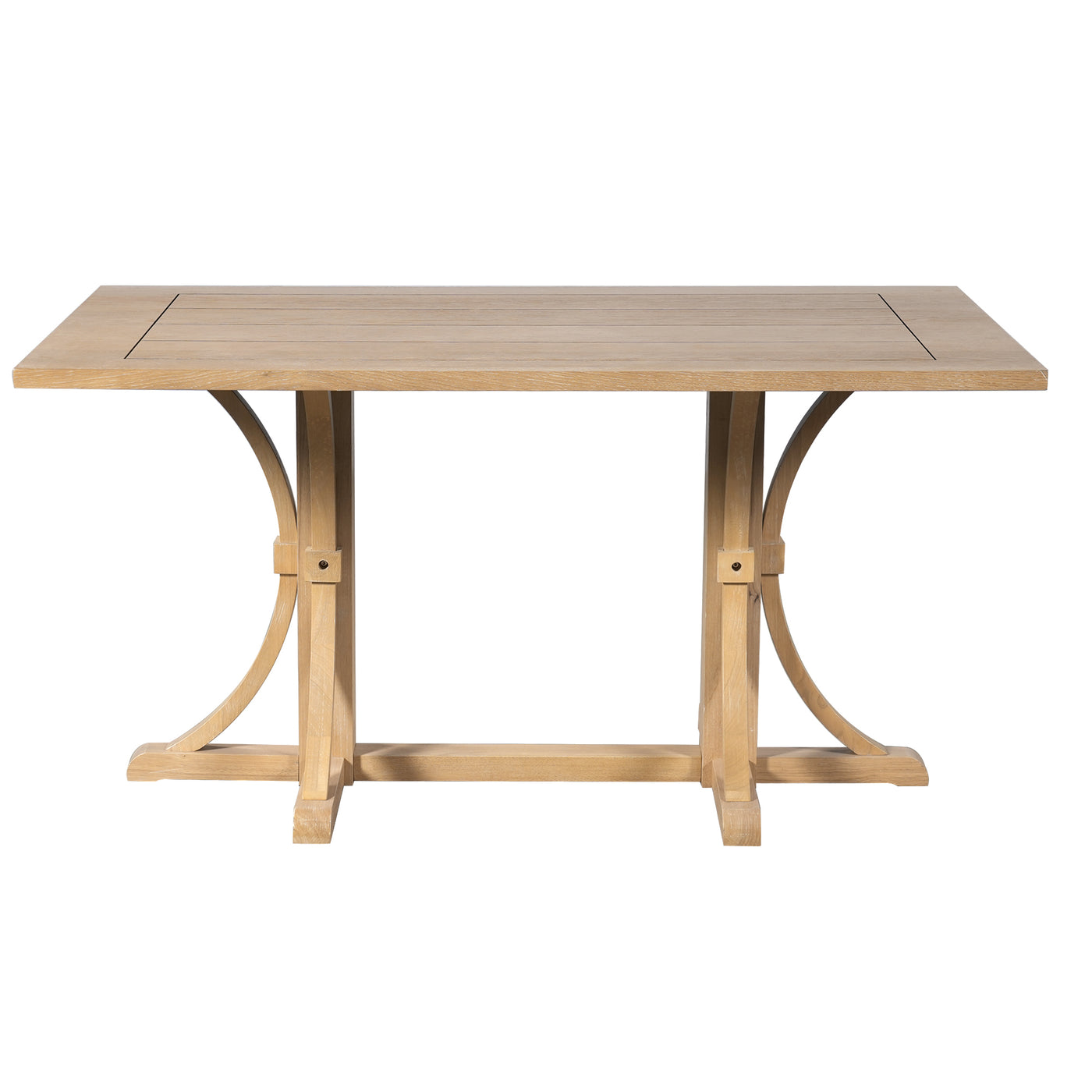 Rustic Farmhouse Dining Table 60" Natural Oak Trestle Base