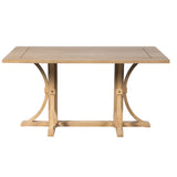 Rustic Farmhouse Dining Table 60" Natural Oak Trestle Base