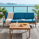 Perla 3 Seater Sofa and Table Set Blue