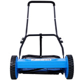 16-Inch 5-Blade Push Reel Lawn Mower with Grass Catcher, BLUE COLOR