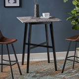 Engineered Wood Dining Table Grey/Black 45"
