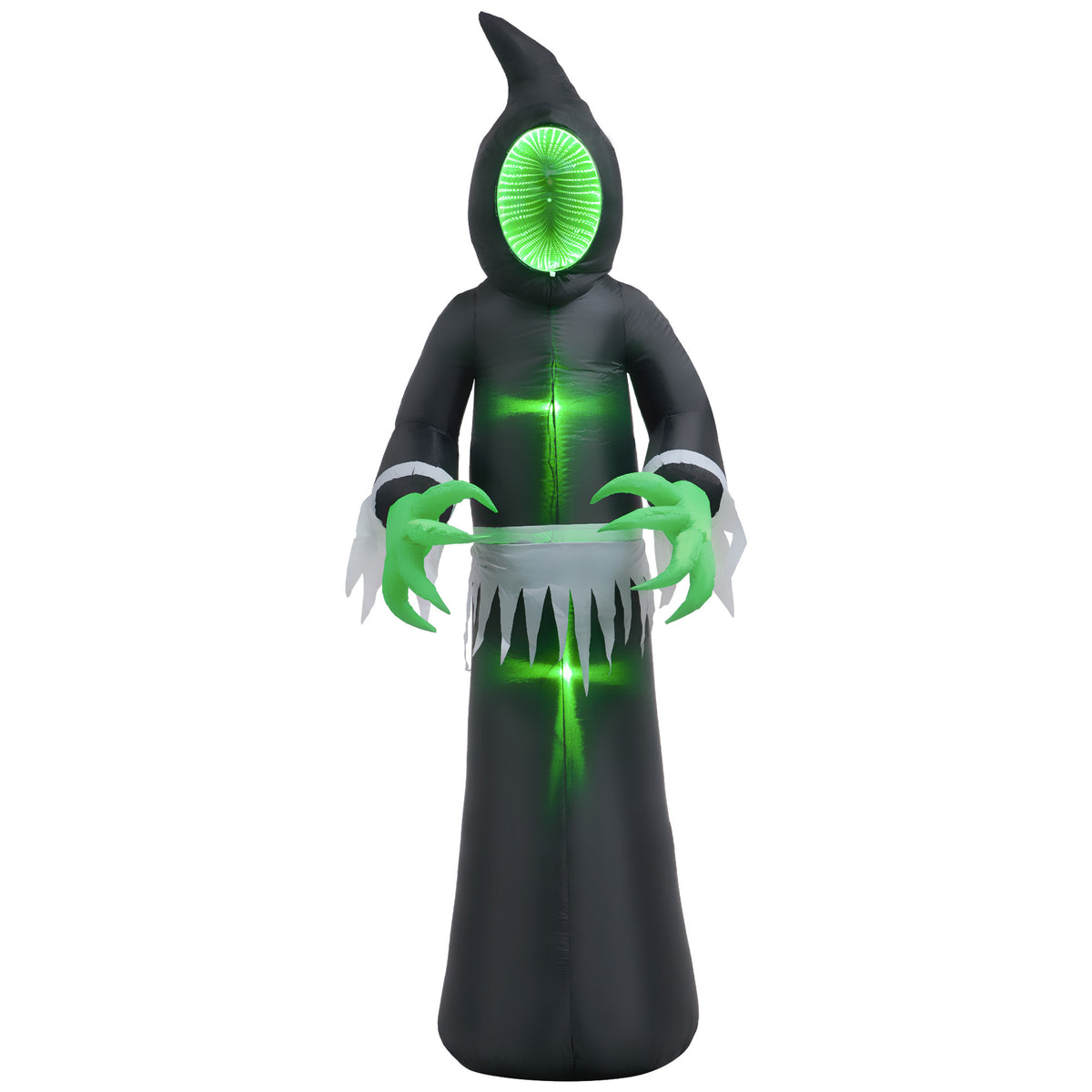 HOMCOM 8ft Inflatable Halloween Decoration Mirror Face Ghost, Blow Up Outdoor LE