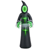 HOMCOM 8ft Inflatable Halloween Decoration Mirror Face Ghost, Blow Up Outdoor LE