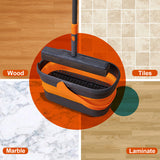 Sponge Mop and Collapsible Bucket Kit - Hands-Free Floor Cleaning