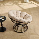 Metal Outdoor Chair Swivel Beige