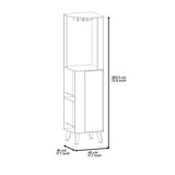 Corner Bar Cabinet - Dark Brown - Drawer, Shelves & Cup Rack