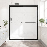 Matte Black Double Bypass Sliding Shower Door 55-60"W x 72"H