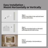 24" W x 32" H Rectangular Front-Lighted and Backlit LED Bathroom Mirror