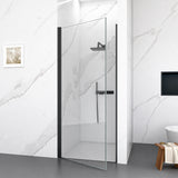 32"W x 72"H Frameless Circular Pivot Shower Door in Matte Black With 1/4" (6mm)