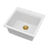 Quartz Bar Sink - 21" x 20" x 9-5/8" White granite composite Workstation