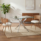 Set of 2 Metal Dining Chair Beige/Brown