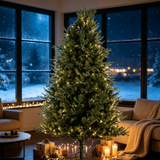 7 FT Realistic PE/PVC Hybrid Christmas Tree with Fresh Pine Scent, 51.96' Full S