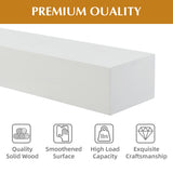 60" Paulownia Fireplace Mantel Floating Shelf White Wood