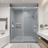 Frameless Single Sliding Shower Door 56-60"W 74"H Tempered Glass