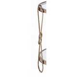 Drum End Table - Mirrored Top & Shelf - Champagne Metal Frame