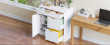 Freestanding Office File Cabinet with Built-in Tabletop Charging Station, Large