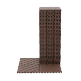 Brown Interlocking Deck Tiles 44 Pack 12x12" Waterproof Patio