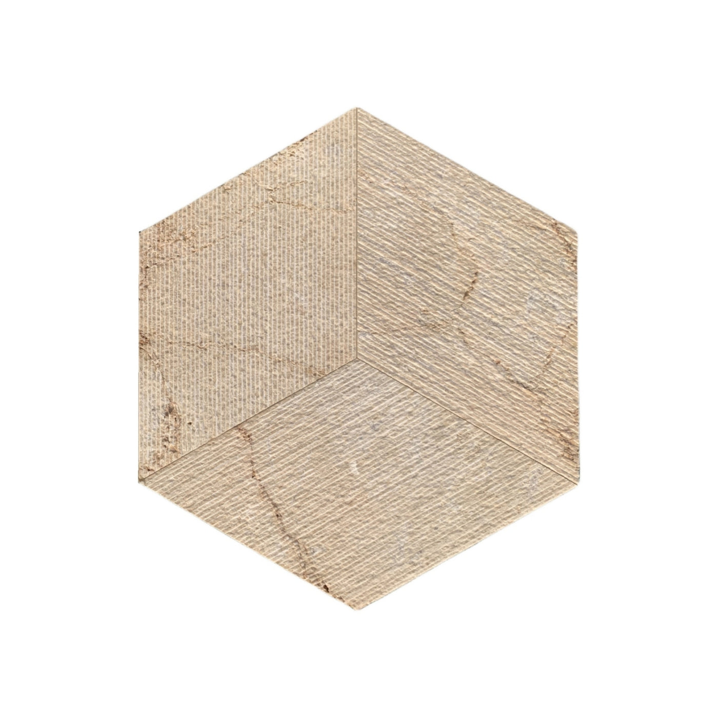 Hexagon Gold Beige Yellow Marble Tiles 12pc Box 3D Fluted