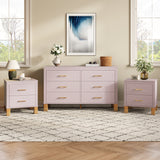 Solid Wood Nightstand Pink