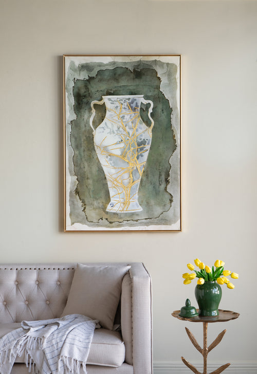 Hand-Painted Canvas Artwork Vintage Amphora Vase 31.5x47.2