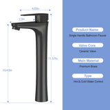 Oil-Rubbed Bronze Vessel Sink Faucet Single Handle Tall Bathroom Sink Faucet