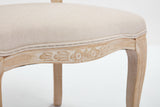 French Country Upholstered Dining Chairs Set of 2, Beige