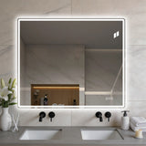 30" x 36" Frameless Front-Lit LED Bathroom Mirror with Anti-Fog