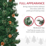 HOMCOM 7.5 Foot Pencil Artificial Christmas Tree, Slim Pine Needles Xmas Tree wi