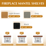 60" Fireplace Mantel Floating Shelf Fir Wood Light Brown