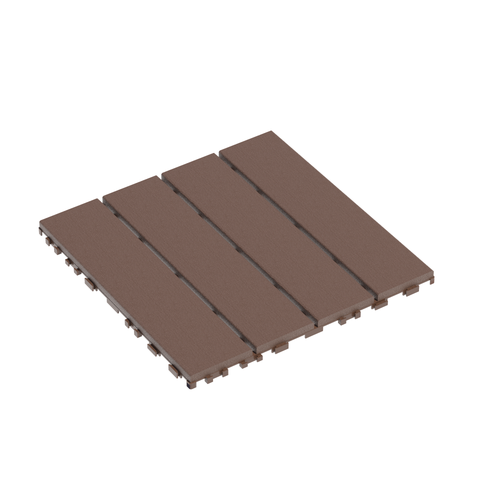 Brown Plastic Interlocking Deck Tiles 44 Pack 12x12