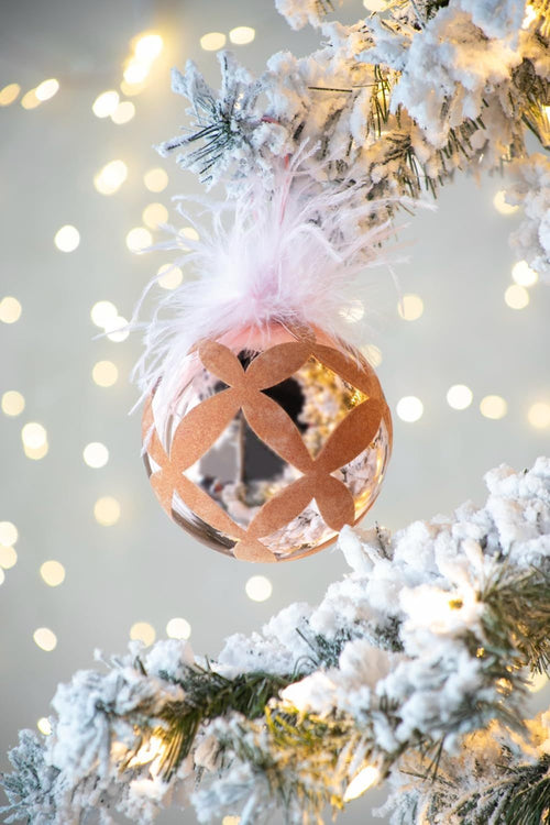 Glass Christmas Ball Ornaments Set of 4, 4.7" Hanging Decorations