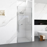24" W x 72" H Semi-Frameless Circular Pivot Shower Door in Chrome With 1/4"
