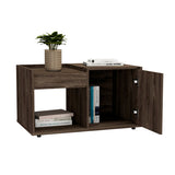Coffee Table - Modern - Single Door Cabinet - Open Shelf