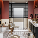 Spacious 60x72 Inch Frameless Shower Door, Aluminum Dual Sliding Glass Door