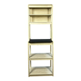 23.62" White and Black color Bakers Rack for Kitchen with Storage, Coffee Bar